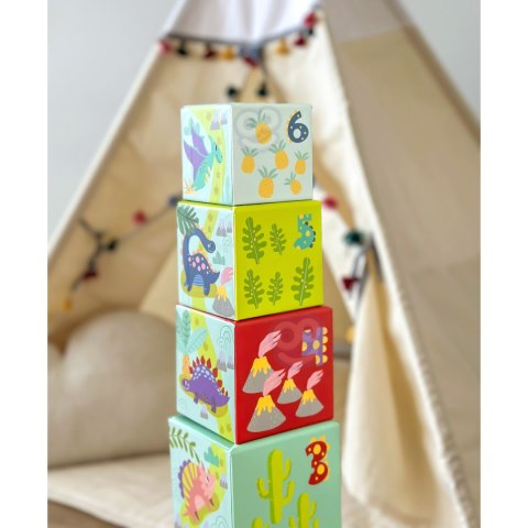 TOOKY TOY Drewniane Klocki Układanka Edukacyjna + 6 Figurek Dinozaurów do zabawy 12 el. TOOKY TOY Drewniane Klocki Układanka Edukacyjna + 6 Figurek Dinozaurów do zabawy 12 el.