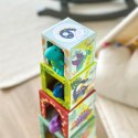 TOOKY TOY Drewniane Klocki Układanka Edukacyjna + 6 Figurek Dinozaurów do zabawy 12 el.