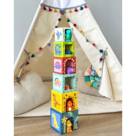 TOOKY TOY Drewniane Klocki Układanka Edukacyjna + 6 Figurek Dinozaurów do zabawy 12 el. TOOKY TOY Drewniane Klocki Układanka Edukacyjna + 6 Figurek Dinozaurów do zabawy 12 el.