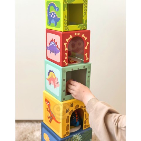 TOOKY TOY Drewniane Klocki Układanka Edukacyjna + 6 Figurek Dinozaurów do zabawy 12 el. TOOKY TOY Drewniane Klocki Układanka Edukacyjna + 6 Figurek Dinozaurów do zabawy 12 el.