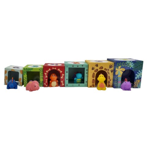 TOOKY TOY Drewniane Klocki Układanka Edukacyjna + 6 Figurek Dinozaurów do zabawy 12 el. TOOKY TOY Drewniane Klocki Układanka Edukacyjna + 6 Figurek Dinozaurów do zabawy 12 el.