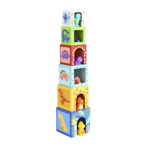 TOOKY TOY Drewniane Klocki Układanka Edukacyjna + 6 Figurek Dinozaurów do zabawy 12 el. TOOKY TOY Drewniane Klocki Układanka Edukacyjna + 6 Figurek Dinozaurów do zabawy 12 el.