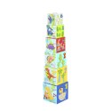 TOOKY TOY Drewniane Klocki Układanka Edukacyjna + 6 Figurek Dinozaurów do zabawy 12 el.
