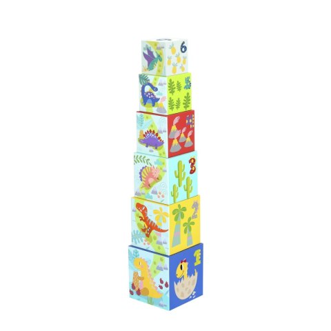 TOOKY TOY Drewniane Klocki Układanka Edukacyjna + 6 Figurek Dinozaurów do zabawy 12 el. TOOKY TOY Drewniane Klocki Układanka Edukacyjna + 6 Figurek Dinozaurów do zabawy 12 el.