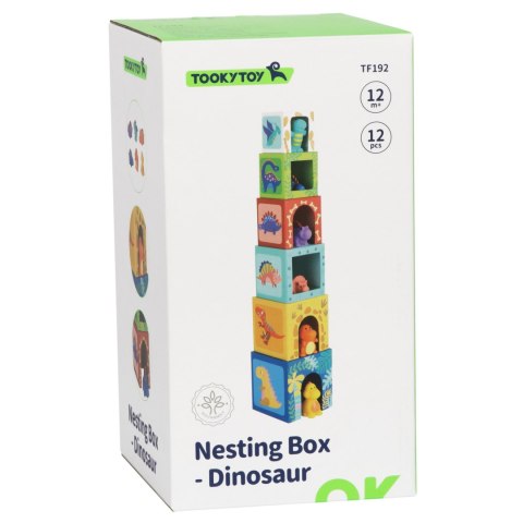 TOOKY TOY Drewniane Klocki Układanka Edukacyjna + 6 Figurek Dinozaurów do zabawy 12 el. TOOKY TOY Drewniane Klocki Układanka Edukacyjna + 6 Figurek Dinozaurów do zabawy 12 el.