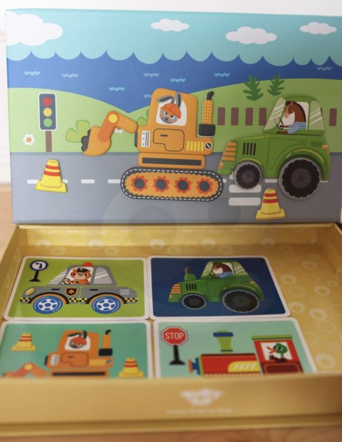 TOOKY TOY Układanka Edukacyjna Montessori Magnetyczne Pudełko z Pojazdami dla Dzieci 80 el. TOOKY TOY Układanka Edukacyjna Montessori Magnetyczne Pudełko z Pojazdami dla Dzieci 80 el.