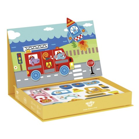 TOOKY TOY Układanka Edukacyjna Montessori Magnetyczne Pudełko z Pojazdami dla Dzieci 80 el. TOOKY TOY Układanka Edukacyjna Montessori Magnetyczne Pudełko z Pojazdami dla Dzieci 80 el.