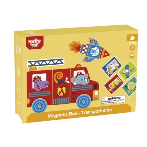 TOOKY TOY Układanka Edukacyjna Montessori Magnetyczne Pudełko z Pojazdami dla Dzieci 80 el. TOOKY TOY Układanka Edukacyjna Montessori Magnetyczne Pudełko z Pojazdami dla Dzieci 80 el.