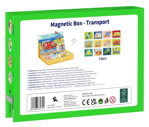 TOOKY TOY Układanka Edukacyjna Montessori Magnetyczne Pudełko z Pojazdami dla Dzieci 80 el. TOOKY TOY Układanka Edukacyjna Montessori Magnetyczne Pudełko z Pojazdami dla Dzieci 80 el.