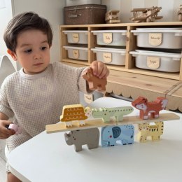 TOOKY TOY Drewniane Klocki w kształcie Zwierzątek Montessori 9 el.