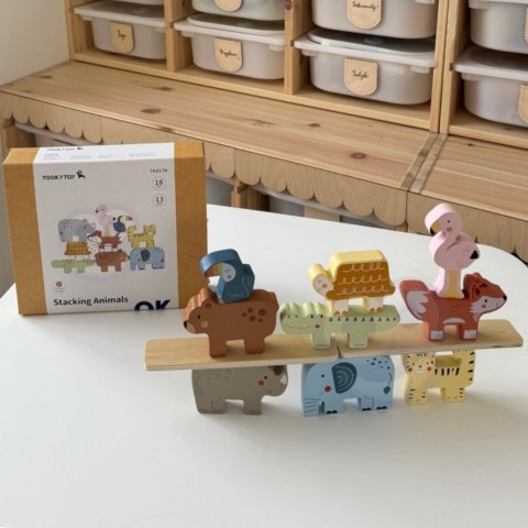 TOOKY TOY Drewniane Klocki w kształcie Zwierzątek Montessori 9 el. TOOKY TOY Drewniane Klocki w kształcie Zwierzątek Montessori 9 el.