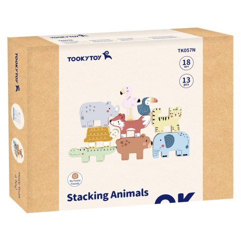 TOOKY TOY Drewniane Klocki w kształcie Zwierzątek Montessori 9 el. TOOKY TOY Drewniane Klocki w kształcie Zwierzątek Montessori 9 el.