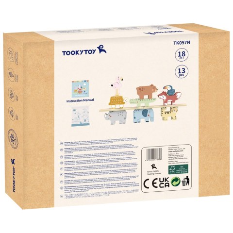 TOOKY TOY Drewniane Klocki w kształcie Zwierzątek Montessori 9 el. TOOKY TOY Drewniane Klocki w kształcie Zwierzątek Montessori 9 el.