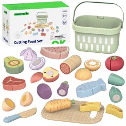 TOOKY TOY Drewniany Zestaw Żywność Warzywa Owoce do nauki krojenia