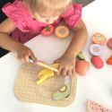 TOOKY TOY Drewniany Zestaw Żywność Warzywa Owoce do nauki krojenia