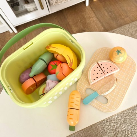 TOOKY TOY Drewniany Zestaw Żywność Warzywa Owoce do nauki krojenia TOOKY TOY Drewniany Zestaw Żywność Warzywa Owoce do nauki krojenia