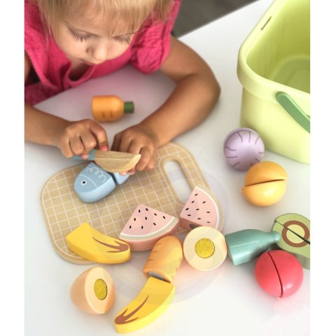 TOOKY TOY Drewniany Zestaw Żywność Warzywa Owoce do nauki krojenia TOOKY TOY Drewniany Zestaw Żywność Warzywa Owoce do nauki krojenia