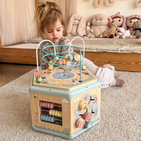 TOOKY TOY Interaktywny Drewniany Sześciokąt Montessori Otwierane Pudełko TOOKY TOY Interaktywny Drewniany Sześciokąt Montessori Otwierane Pudełko