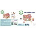 WOOPIE GREEN Drewniana Farma Sorter Kształtów i Kolorów 13 el.