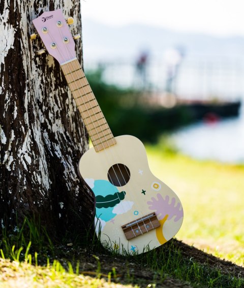 CLASSIC WORLD Drewniane Ukulele Gitara dla Dzieci Różowa CLASSIC WORLD Drewniane Ukulele Gitara dla Dzieci Różowa