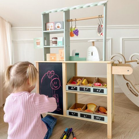 WOOPIE GREEN Duży Wielofunkcyjny Sklepik 5w1 Stragan Supermarket Restauracja Kawiarnia Kuchnia 73 el WOOPIE GREEN Duży Wielofunkcyjny Sklepik 5w1 Stragan Supermarket Restauracja Kawiarnia Kuchnia 73 el
