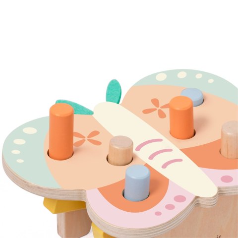 CLASSIC WORLD Wbijak, Przebijak Pastelowy Motylek Montessori z Młoteczkiem CLASSIC WORLD Wbijak, Przebijak Pastelowy Motylek Montessori z Młoteczkiem
