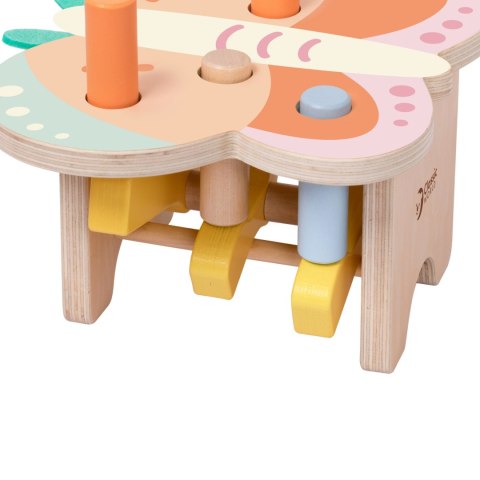 CLASSIC WORLD Wbijak, Przebijak Pastelowy Motylek Montessori z Młoteczkiem CLASSIC WORLD Wbijak, Przebijak Pastelowy Motylek Montessori z Młoteczkiem