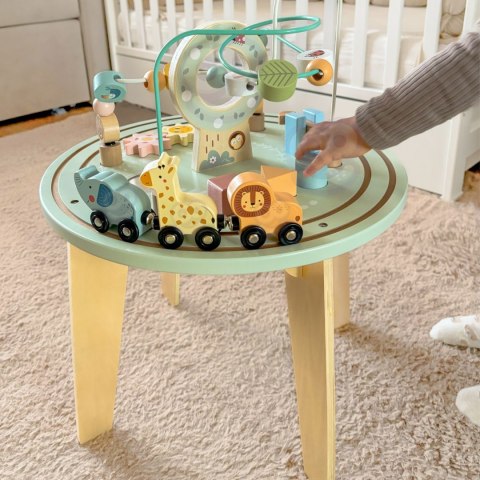 TOOKY TOY Drewniany Stół Aktywności Montessori Pętla Motoryczna TOOKY TOY Drewniany Stół Aktywności Montessori Pętla Motoryczna
