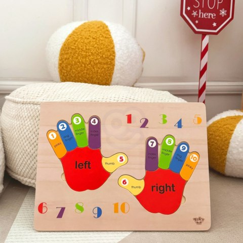 TOOKY TOY Edukacyjna Drewniana Układanka Dłonie i Stopy Nauka Liczenia i Kolorów TOOKY TOY Edukacyjna Drewniana Układanka Dłonie i Stopy Nauka Liczenia i Kolorów