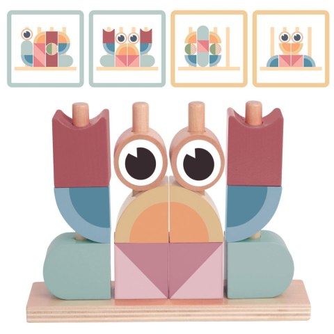 TOOKY TOY Krab Układanka Drewniana Stosy Klocki Bloki Pastelowy TOOKY TOY Krab Układanka Drewniana Stosy Klocki Bloki Pastelowy