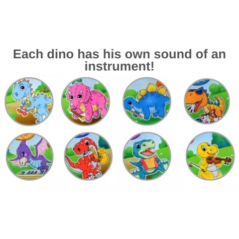 WOOPIE Mata Muzyczna XL Dinusie 2w1 Pianinko 8 Melodii 110cm WOOPIE Mata Muzyczna XL Dinusie 2w1 Pianinko 8 Melodii 110cm