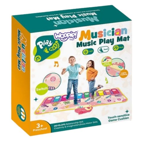 WOOPIE Mata Muzyczna XL Dinusie 2w1 Pianinko 8 Melodii 110cm WOOPIE Mata Muzyczna XL Dinusie 2w1 Pianinko 8 Melodii 110cm