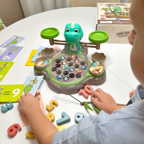 WOOPIE Waga Szalkowa Gra Łowienie Małych Prehistorycznych Dinozaurów Nauka Liczydło WOOPIE Waga Szalkowa Gra Łowienie Małych Prehistorycznych Dinozaurów Nauka Liczydło