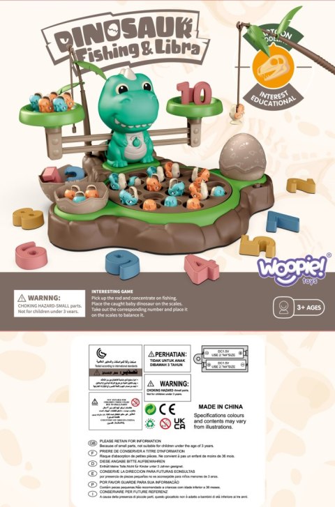 WOOPIE Waga Szalkowa Gra Łowienie Małych Prehistorycznych Dinozaurów Nauka Liczydło WOOPIE Waga Szalkowa Gra Łowienie Małych Prehistorycznych Dinozaurów Nauka Liczydło
