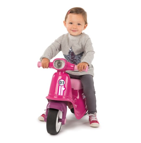 SMOBY Różowy jeździk skuter Ciche koła Pink Scooter SMOBY Różowy jeździk skuter Ciche koła Pink Scooter