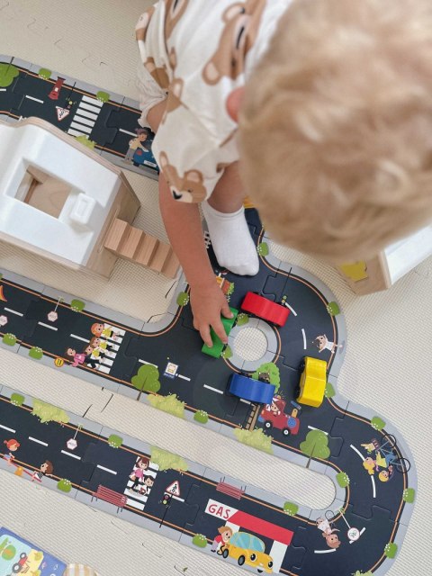 TOOKY TOY Droga Puzzle dla Dzieci Autostrada Makieta 21 el. Certyfikat FSC TOOKY TOY Droga Puzzle dla Dzieci Autostrada Makieta 21 el. Certyfikat FSC