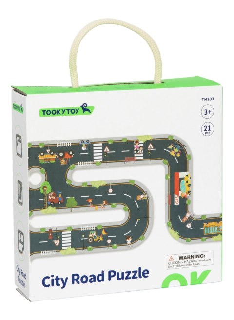 TOOKY TOY Droga Puzzle dla Dzieci Autostrada Makieta 21 el. Certyfikat FSC TOOKY TOY Droga Puzzle dla Dzieci Autostrada Makieta 21 el. Certyfikat FSC