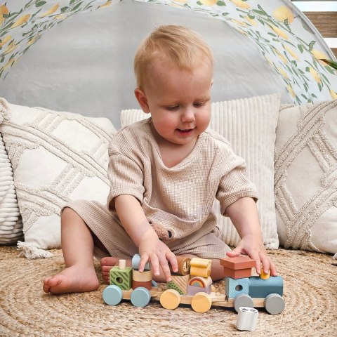 TOOKY TOY Kolejka Drewniana ze Zwierzątkami Klocki Układanka Montessori TOOKY TOY Kolejka Drewniana ze Zwierzątkami Klocki Układanka Montessori