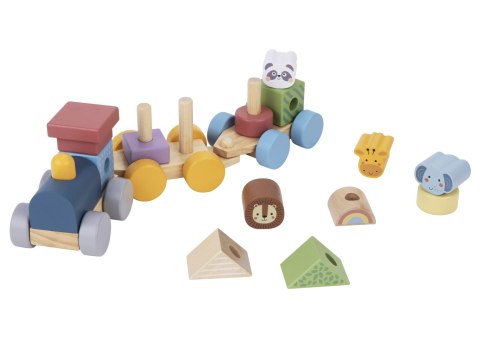TOOKY TOY Kolejka Drewniana ze Zwierzątkami Klocki Układanka Montessori TOOKY TOY Kolejka Drewniana ze Zwierzątkami Klocki Układanka Montessori
