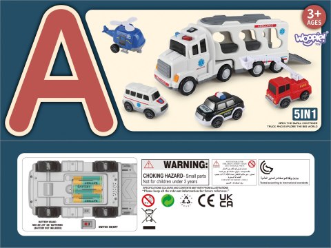 WOOPIE Laweta Drogowa zestaw 5 Aut - Ambulans WOOPIE Laweta Drogowa zestaw 5 Aut - Ambulans