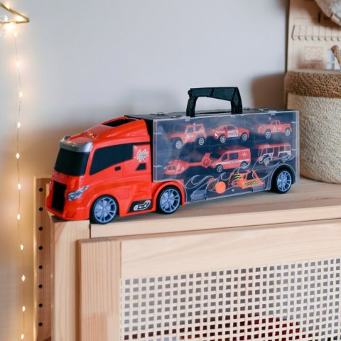 WOOPIE Zestaw Ciężarówka Transporter 3w1 Czerwony 11 el. WOOPIE Zestaw Ciężarówka Transporter 3w1 Czerwony 11 el.