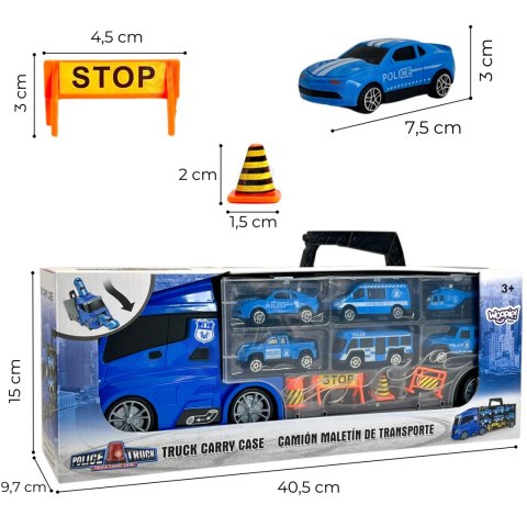 WOOPIE Zestaw Cieżarówka Transporter 3w1 Niebieski Policja WOOPIE Zestaw Cieżarówka Transporter 3w1 Niebieski Policja