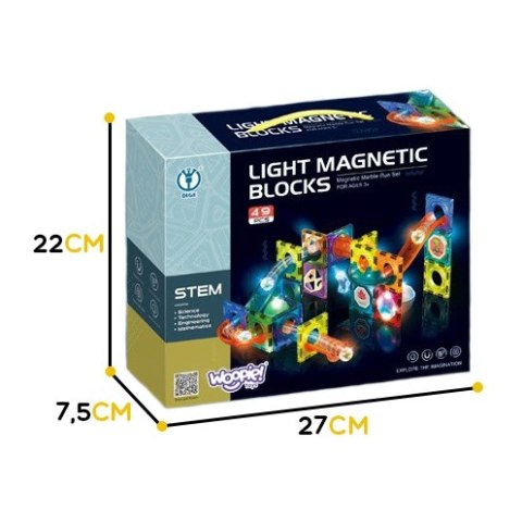 WOOPIE Klocki Magnetyczne Tor Kulkowy Świetlny 49 el. WOOPIE Klocki Magnetyczne Tor Kulkowy Świetlny 49 el.