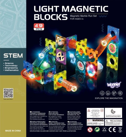 WOOPIE Klocki Magnetyczne Tor Kulkowy Świetlny 49 el. WOOPIE Klocki Magnetyczne Tor Kulkowy Świetlny 49 el.