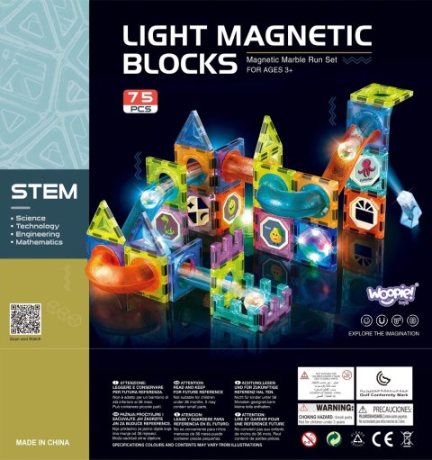 WOOPIE Klocki Magnetyczne Tor Kulkowy Świetlny 75 el. WOOPIE Klocki Magnetyczne Tor Kulkowy Świetlny 75 el.