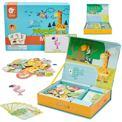 CLASSIC WORLD Układanka Magnetyczna Zwierzęta Tablica Klocki Puzzle Pamięć 60 el. CLASSIC WORLD Układanka Magnetyczna Zwierzęta Tablica Klocki Puzzle Pamięć 60 el.