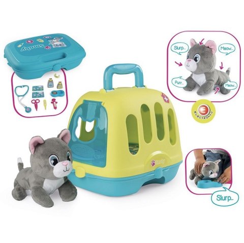 SMOBY Zestaw 2w1 Kontener dla Kota + Interaktywny Miauczący Kot SMOBY Zestaw 2w1 Kontener dla Kota + Interaktywny Miauczący Kot