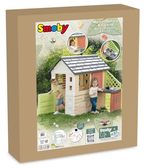 Smoby Domek Nature z kuchnią + 17 akcesoriów Smoby Domek Nature z kuchnią + 17 akcesoriów