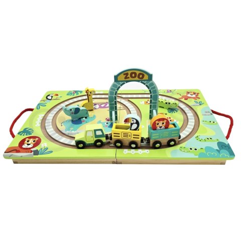TOOKY TOY DREWNIANY POCIĄG KOLEJKA ZOO CIUCHCIA NA MAGNES TOR W WALIZCE TOOKY TOY DREWNIANY POCIĄG KOLEJKA ZOO CIUCHCIA NA MAGNES TOR W WALIZCE