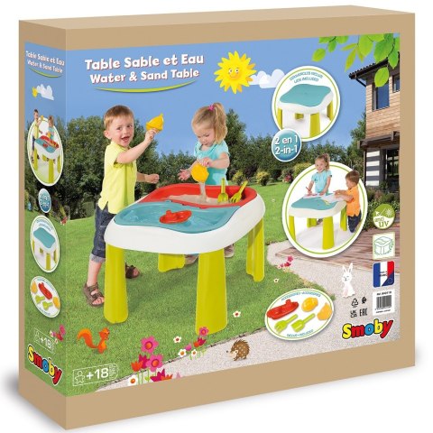 SMOBY Stół Wodny Stolik do Zabawy Wodą i Piaskiem 2w1 Piaskownica SMOBY Stół Wodny Stolik do Zabawy Wodą i Piaskiem 2w1 Piaskownica